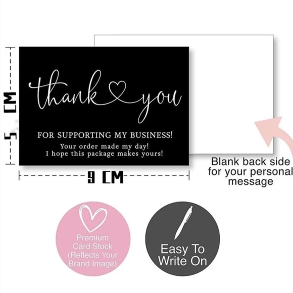 25 Black Thank You Card For Supporting My Small Business - Picture 3 of 7